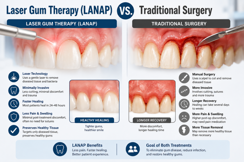 . Laser Gum Therapy (LANAP) vs. Traditional Surgery
